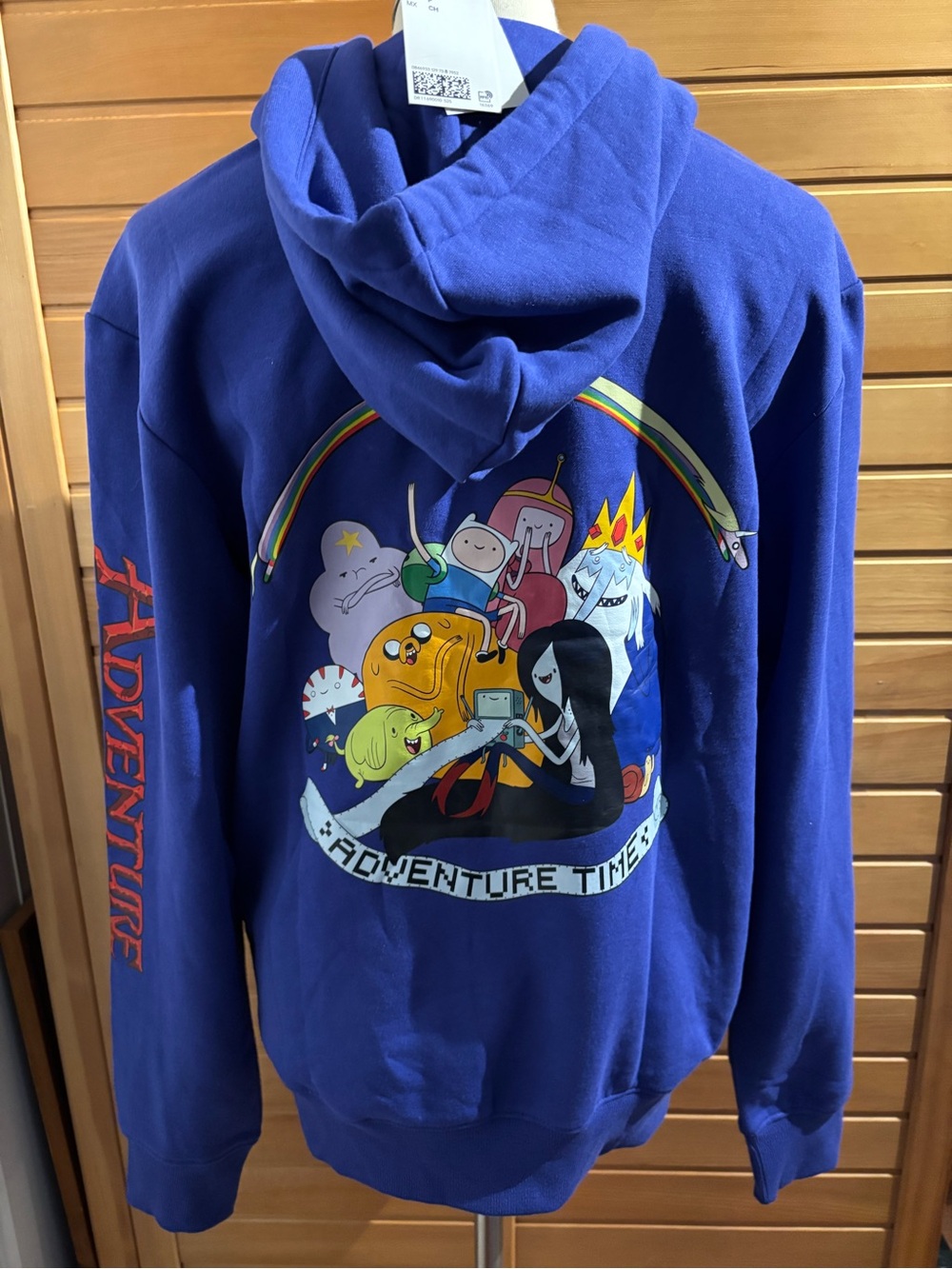 NWT H&M Royal Blue Adventure Time Graphic Zip-Up Sweater